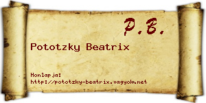 Pototzky Beatrix névjegykártya